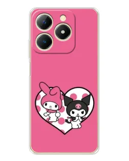 Чохол для Realme Note 70 з картинкою «Kuromi та My Melody»