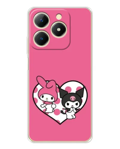 Чехол для Realme Note 70 с картинкой «Kuromi и My Melody»