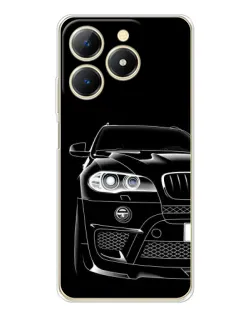 Чехол для Realme Note 70 с картинкой «Темный силуэт BMW»