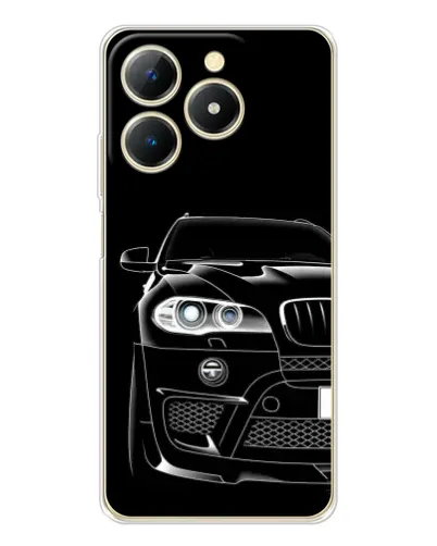 Чехол для Realme Note 70 с картинкой «Темный силуэт BMW»