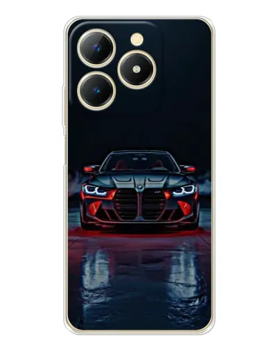 Чехол для Realme Note 70 с картинкой «BMW на мокрой дороге»