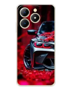 Чехол для Realme Note 70 с картинкой «Спортивная BMW и цветы»
