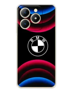 Чехол для Realme Note 70 с картинкой «Логотип BMW и неоновые дуги»