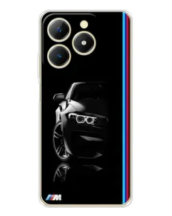 Чехол для Realme Note 70 с картинкой «Силуэт BMW в темноте»