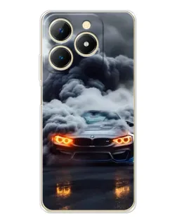 Чехол для Realme Note 70 с картинкой «BMW в дыму»