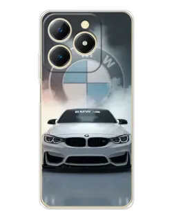 Чехол для Realme Note 70 с картинкой «BMW в белом дыму»
