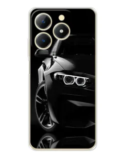 Чехол для Realme Note 70 с картинкой «Черная BMW — профиль»
