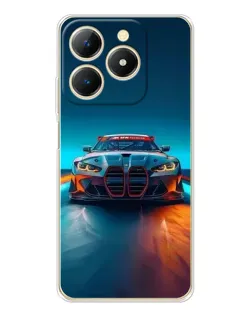 Чехол для Realme Note 70 с картинкой «BMW — огни неона»