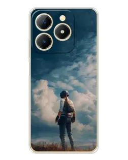 Чехол для Realme Note 70 с картинкой «Герой PUBG на скале»