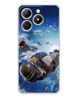 Чехол для Realme Note 70 с картинкой «Десант PUBG — прыжок»