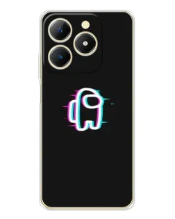 Чехол для Realme Note 70 с картинкой «Among Us неон»