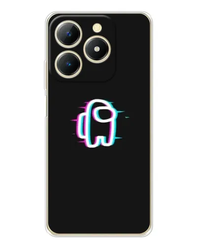 Чехол для Realme Note 70 с картинкой «Among Us неон»