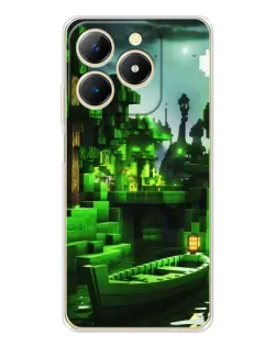 Чехол для Realme Note 70 с картинкой «Minecraft лесной пейзаж»