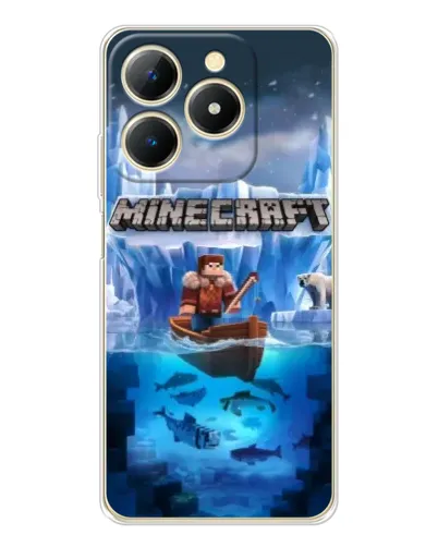 Чехол для Realme Note 70 с картинкой «Minecraft ледяной мир»