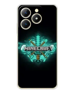 Чехол для Realme Note 70 с картинкой «Minecraft Diamond лого»