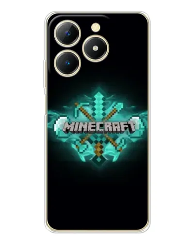 Чехол для Realme Note 70 с картинкой «Minecraft Diamond лого»