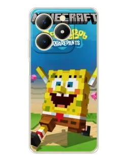 Чехол для Realme Note 70 с картинкой «Губка Боб Minecraft»