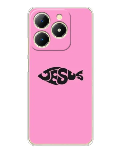 Чохол для Realme Note 70 з картинкою «Рожевий символ Jesus»