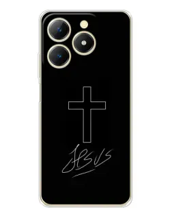 Чехол для Realme Note 70 с картинкой «Графический крест Jesus»