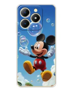 Чехол для Realme Note 70 с картинкой «Mickey и мыльные пузыри»