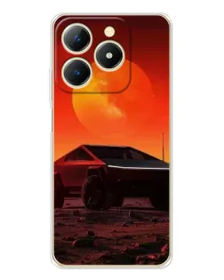 Чехол для Realme Note 70 с картинкой «Cybertruck на Марсе»