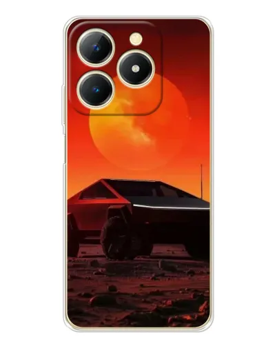 Чехол для Realme Note 70 с картинкой «Cybertruck на Марсе»