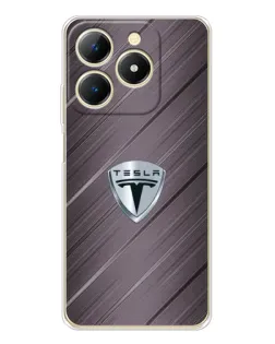 Чехол для Realme Note 70 с картинкой «Металлическая текстура Tesla»