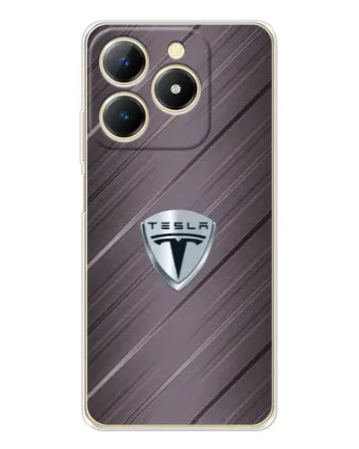Чехол для Realme Note 70 с картинкой «Металлическая текстура Tesla»