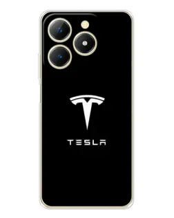 Чехол для Realme Note 70 с картинкой «Tesla White Logo»