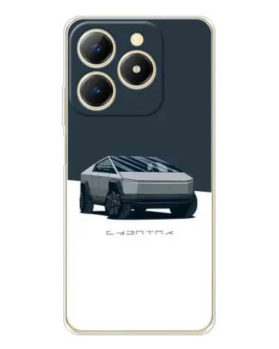 Чехол для Realme Note 70 с картинкой «Серебристый Cybertruck Tesla»