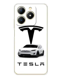 Чехол для Realme Note 70 с картинкой «Tesla White Style»