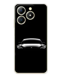 Чехол для Realme Note 70 с картинкой «Фары Tesla Night»