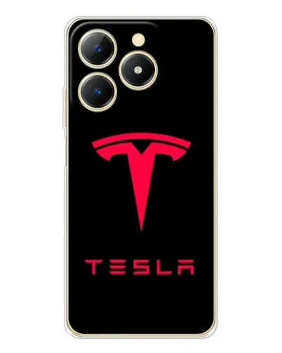 Чехол для Realme Note 70 с картинкой «Tesla Red Logo»