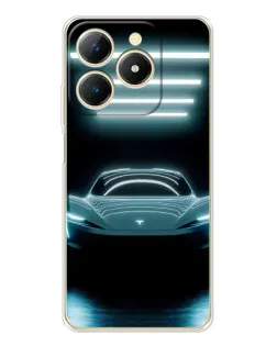 Чехол для Realme Note 70 с картинкой «Tesla в неоне»