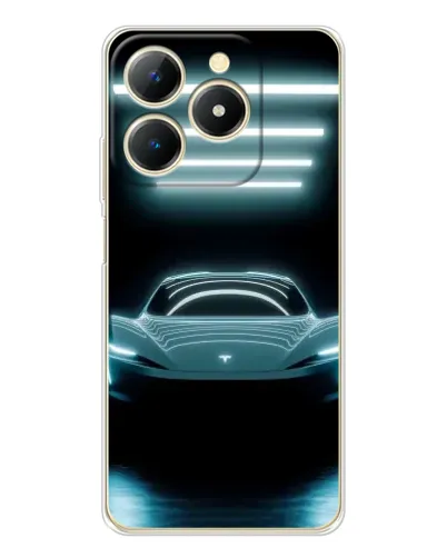 Чехол для Realme Note 70 с картинкой «Tesla в неоне»