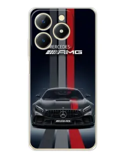Чехол для Realme Note 70 с картинкой «Mercedes — белый карбон»