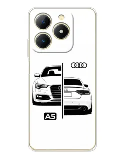 Чехол для Realme Note 70 с картинкой «Audi — контрастный дизайн»