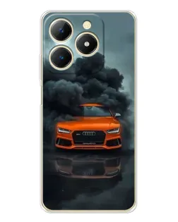 Чехол для Realme Note 70 с картинкой «Audi в облаках дыма»