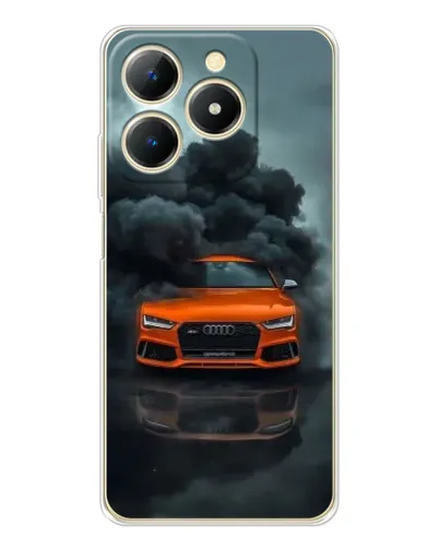 Чехол для Realme Note 70 с картинкой «Audi в облаках дыма»