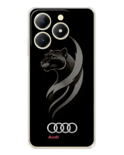 Чехол для Realme Note 70 с картинкой «Графика — пантера и Audi»