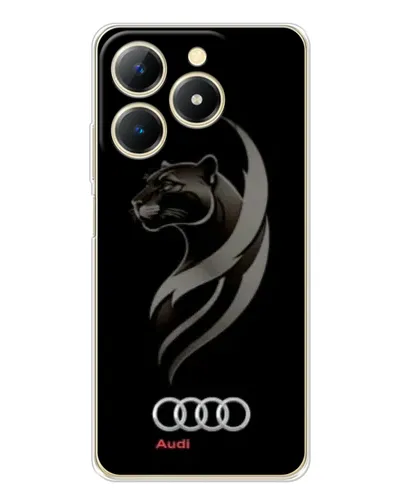 Чехол для Realme Note 70 с картинкой «Графика — пантера и Audi»
