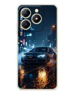 Чехол для Realme Note 70 с картинкой «Ночной город и Audi»