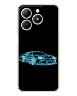 Чохол для Realme Note 70 з картинкою «Неоновий контур Lamborghini»