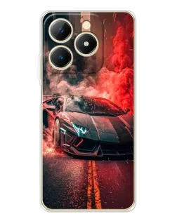 Чохол для Realme Note 70 з картинкою «Lamborghini червоний дим»
