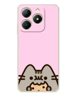 Чехол для Realme Note 70 с картинкой «Pusheen и печенье»