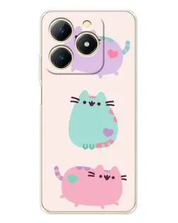 Чехол для Realme Note 70 с картинкой «Pusheen трио»