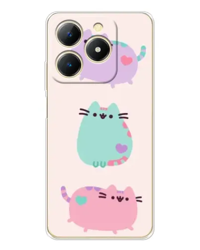 Чехол для Realme Note 70 с картинкой «Pusheen трио»