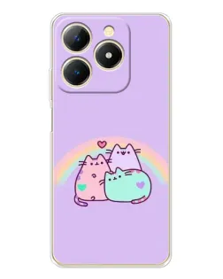 Чехол для Realme Note 70 с картинкой «Радужные Пушины»