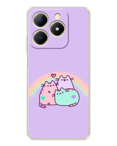 Чехол для Realme Note 70 с картинкой «Радужные Пушины»