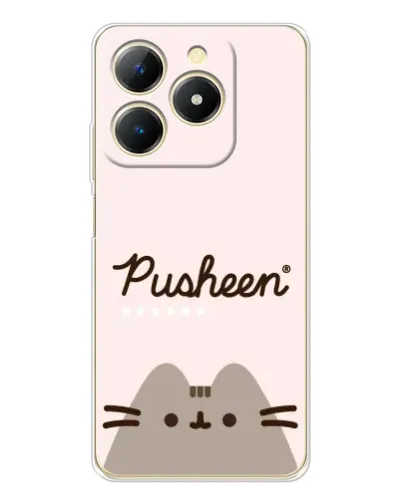 Чехол для Realme Note 70 с картинкой «Pusheen логотип»